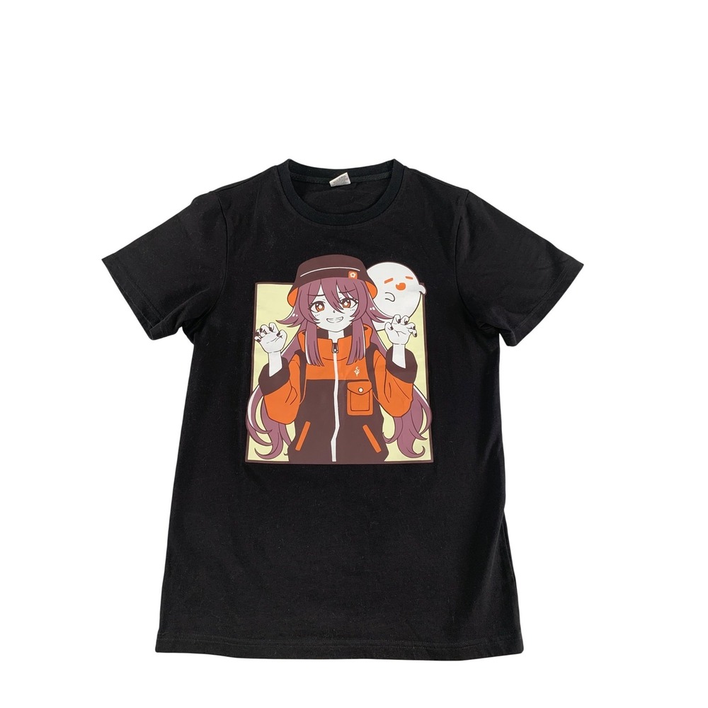 Suugr Studio Shirt Mens Small Black Anime Girl Ghost Halloween Graphic Tee Top